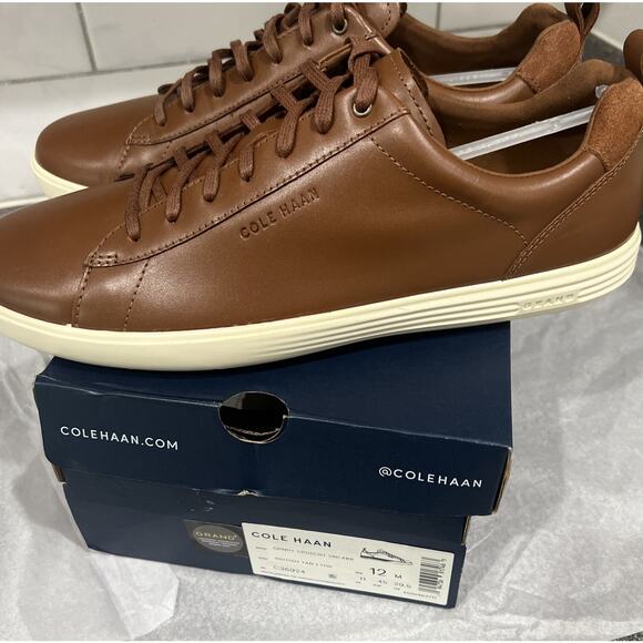 Cole Haan Men's Grand Crosscourt Leather Sneaker Tan Style C36924 Size 12 M, New - Picture 1 of 10